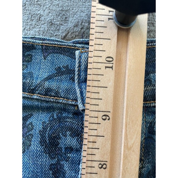 Citizens of Humanity Chloe Jean Shorts Womens 27 Blue Paisley Cut Off Button Fly - Picture 8 of 12